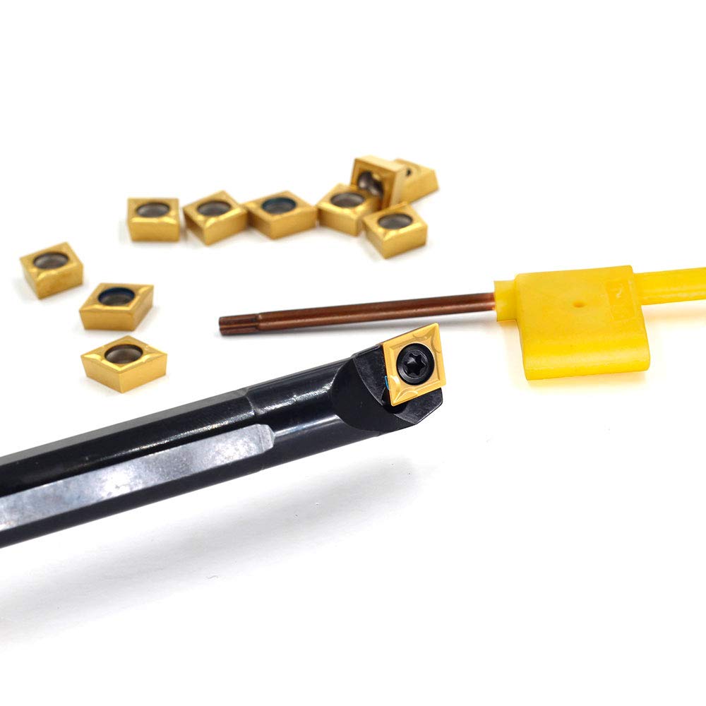 OSCARBIDE 1/2" x 7" Indexable Boring Bar, Right-Hand,10pcs Inserts
