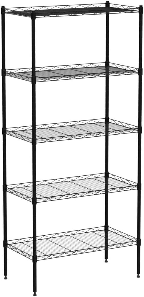 5 Tier Wire Shelving Unit Metal Storage Shelves Heavy Duty NSF Height Adjustable Commercial-Grade Storage Rack Garage