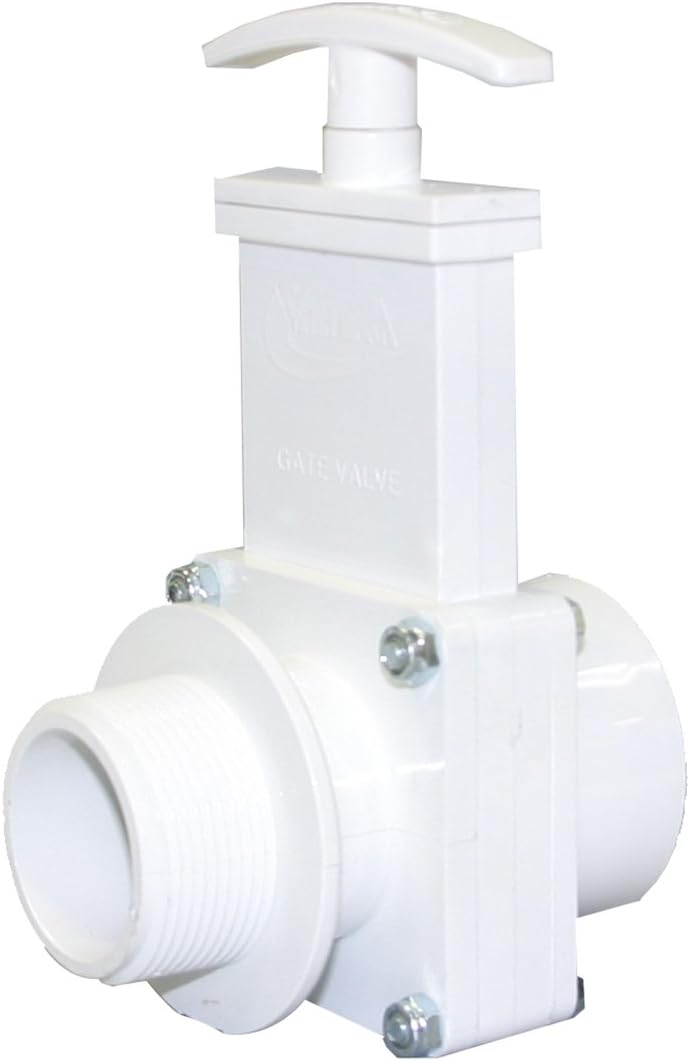 Valterra 6105 PVC Gate Valve, White, 1-1/2" MPT x Slip