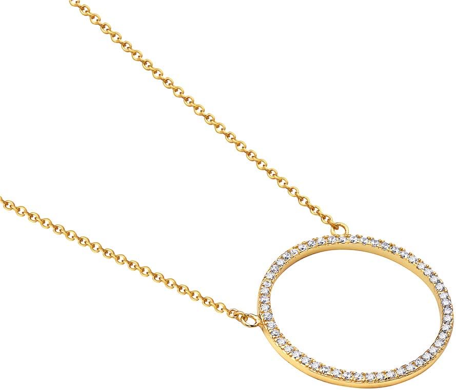 925 Sterling Silver Circle of Life White Clear CZ Pendant Necklace