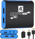 USB Capture Card for Streaming, YUY2 1080P 60FPS for Switch/PS5/Xbox/DSLR | 4K HDMI Pass-Through, 3.5mm Mic-in, Plug