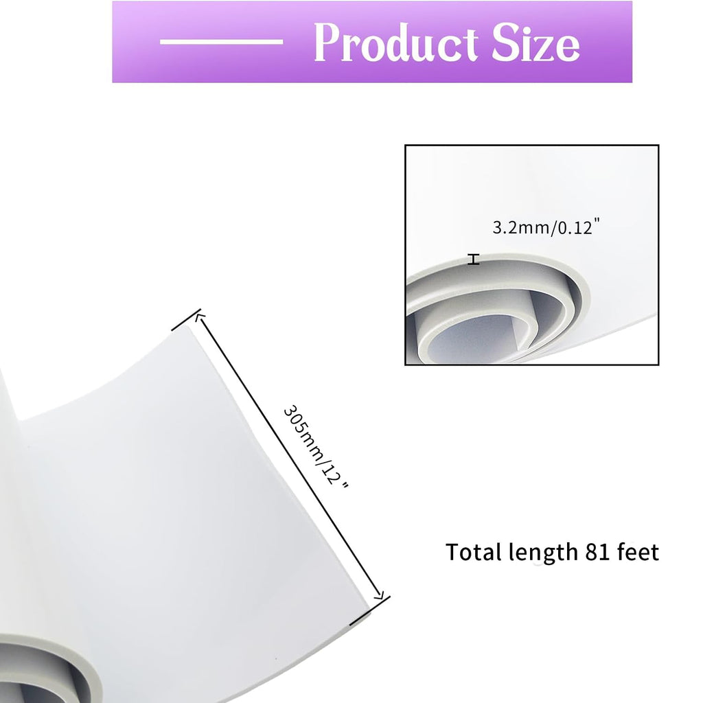 Closed Cell Foam Roll, 81 x 12 x 1/8 Inch Foam Sheet, White