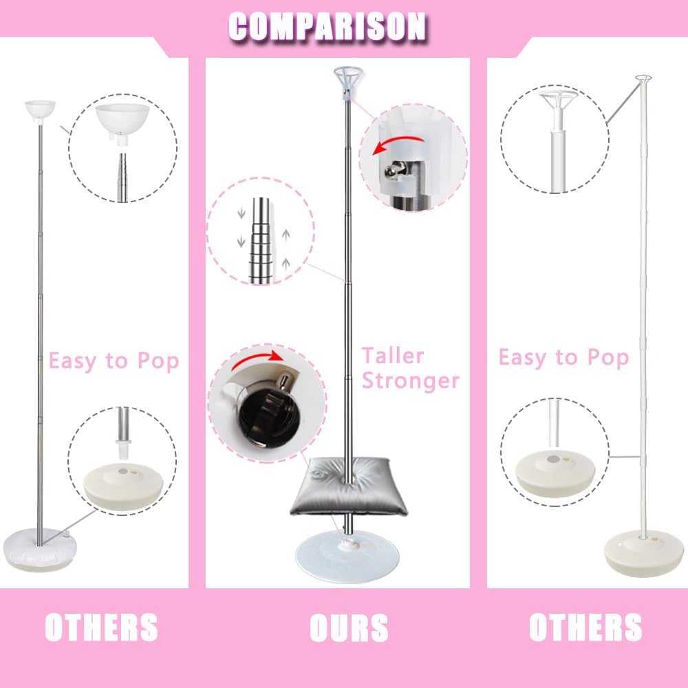 Balloon Column Stand Set of 2, Adjustable 7 Feet Ballon Arch Stands with Bases for Floor, Tall Baloon Tower Pillar