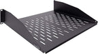 NavePoint 2U 19-Inch Universal Vented Rack Mount Cantilever Server Cabinet Shelf 14-Inches Deep Black