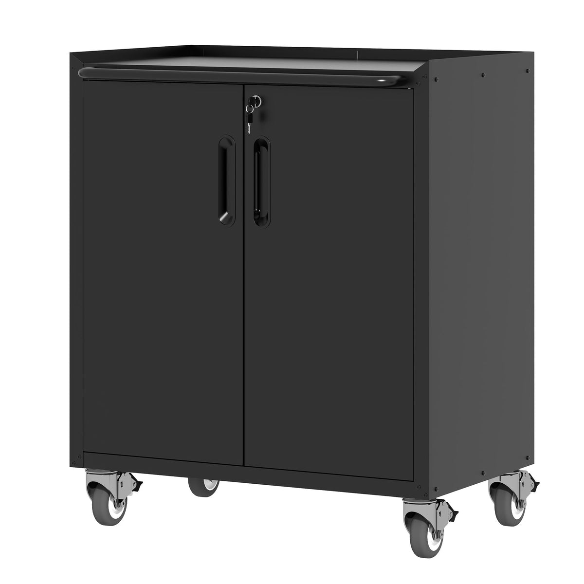 Metal Garage Storage Cabinet on Wheels, Lockable Rolling Tool Cabinet