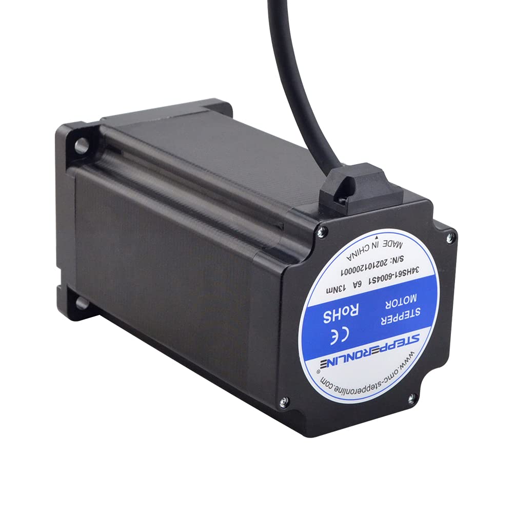 STEPPERONLINE Nema 34 Stepper Motor 13.0Nm(1841.31oz.in) 6.0A 14mm Key-Way Shaft with 1m Cable