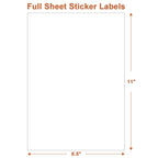 Full Sheet Sticker Label, 8.5" x 11" Shipping Label -200 Sheets, 200 Labels