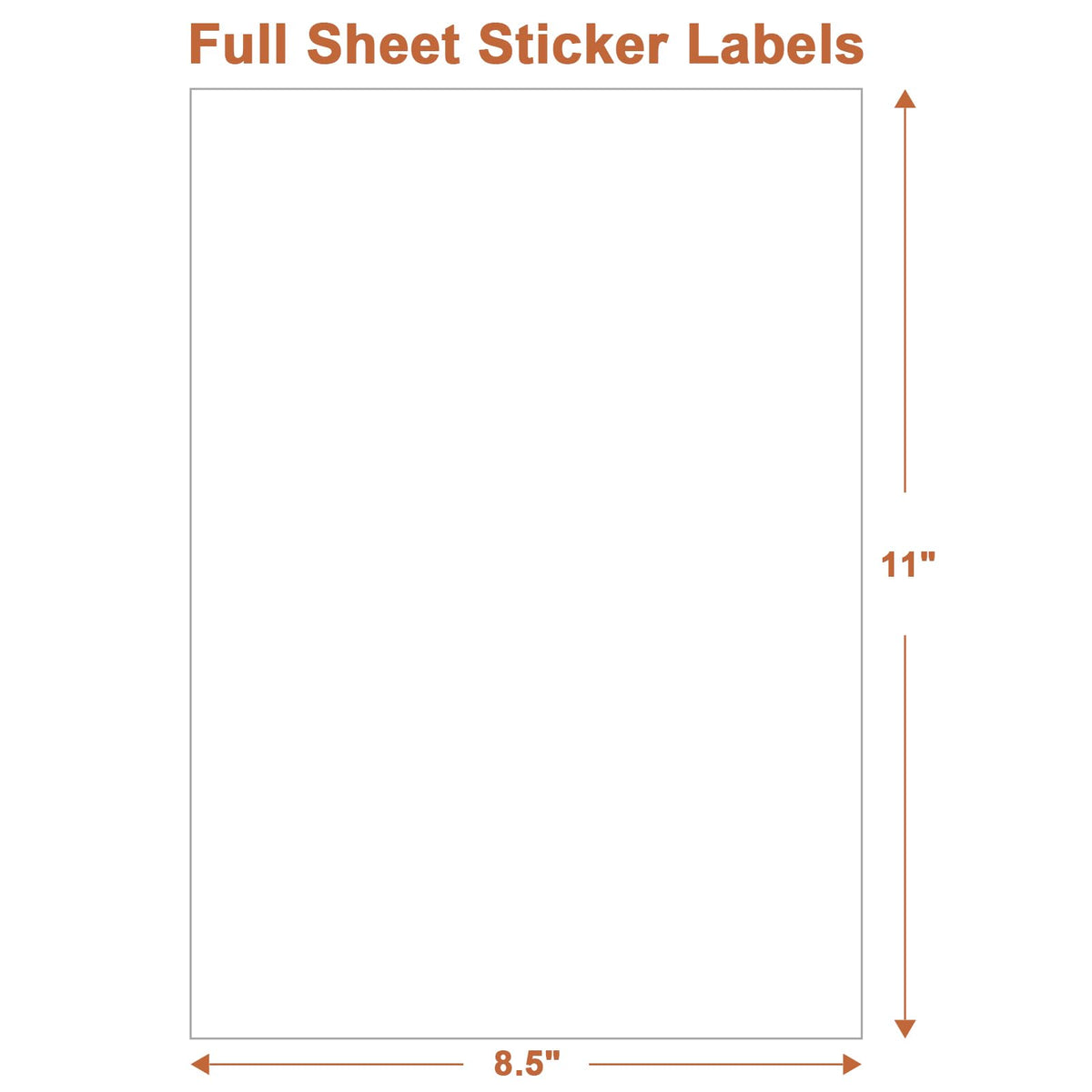 Full Sheet Sticker Label, 8.5" x 11" Shipping Label -200 Sheets, 200 Labels