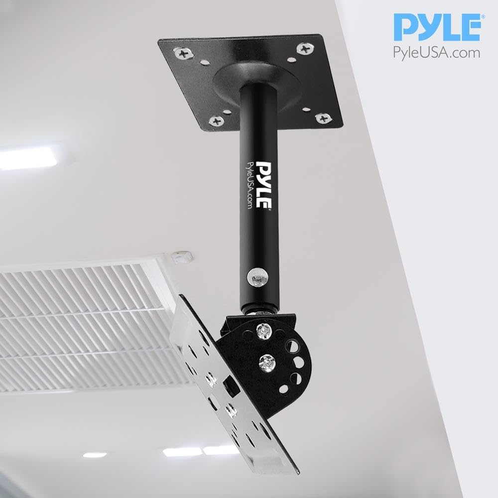 Universal Speaker Mounting Bracket - Ceiling & Wall Speaker Mount with Adjustable Swivel Tilt, 13.4" Retractable