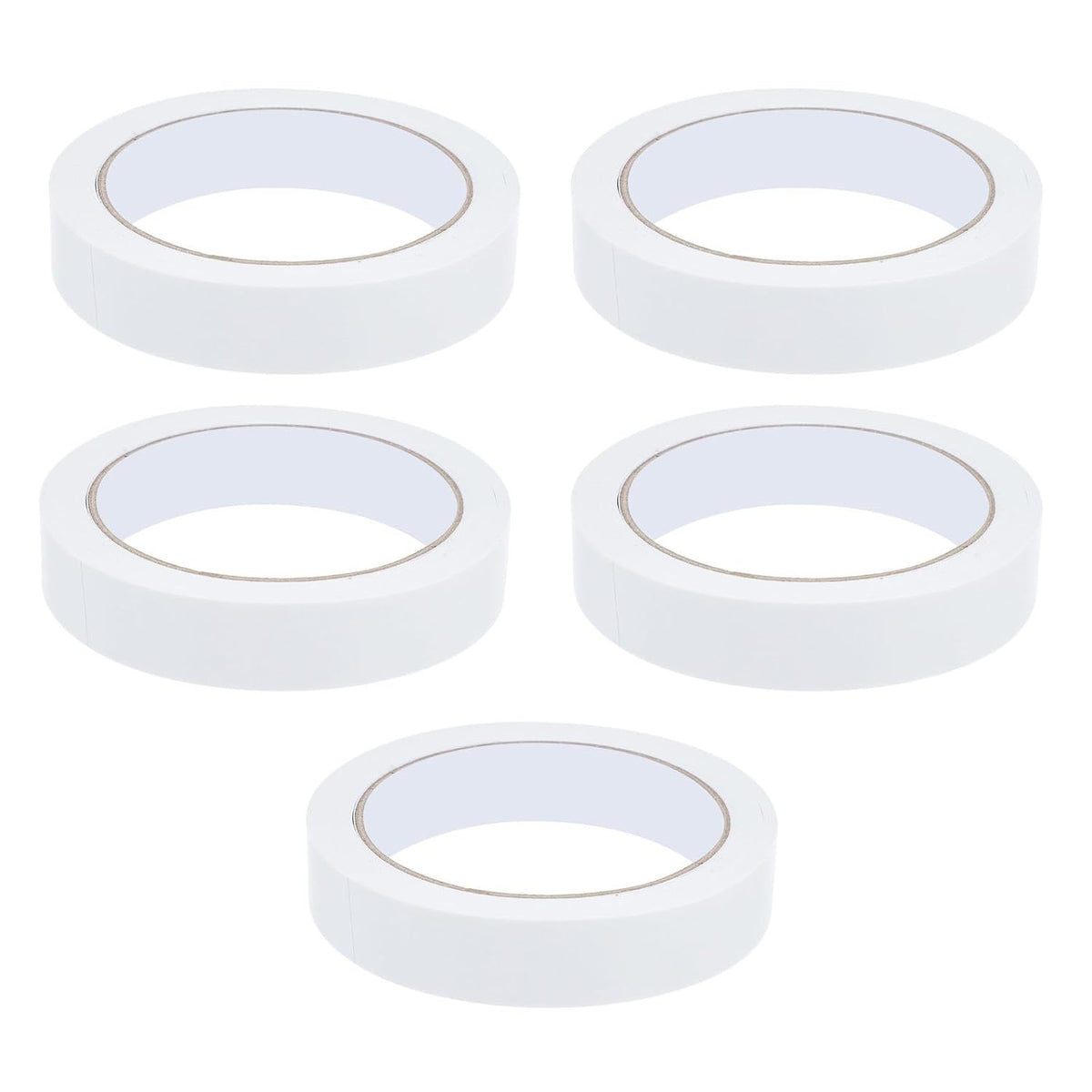 White Kraft Paper Tape 5 Pack, Self Adhesive Roll for Sealing