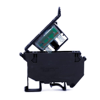 5pcs UK5-HESI (UK5RD) LED indicated DIN Rail Fuse Holders Disconnect Terminal Blocks Screw Clamp DC 24V with RO55 5x25 Fuse - Black