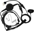 Tactical Throat Mic Covert Acoustic Tube Earpiece Mic with Finger PTT | Compatible with Midland Radio 36 LXT630VP3