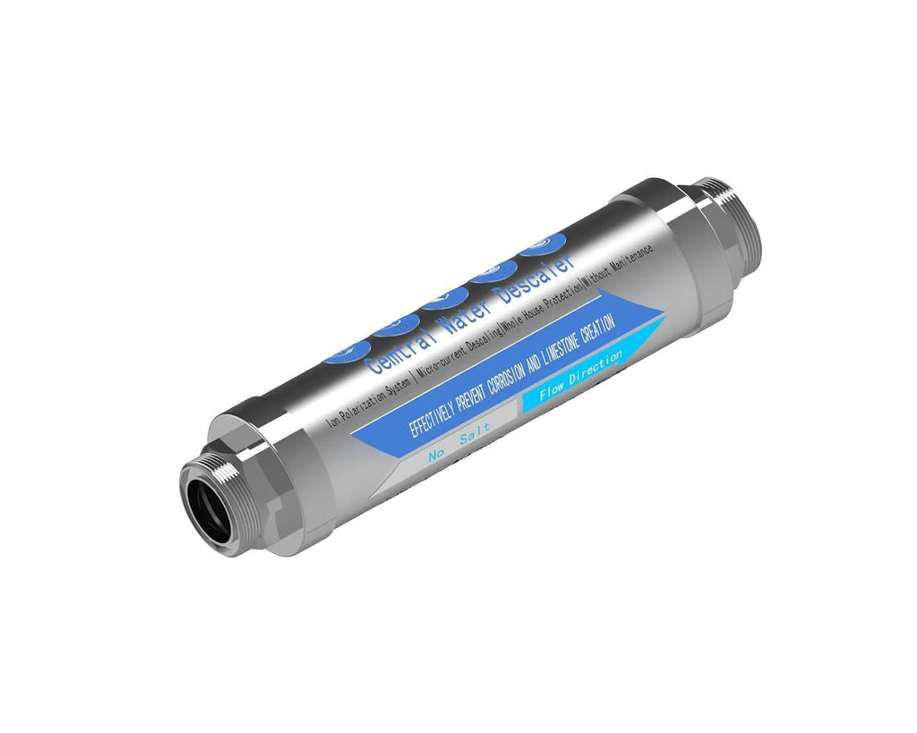 Whole House Water Descaler 3/4" NPT – Salt Free Water Conditioner for Main Water Line, Physical Scale Inhibitor Helps