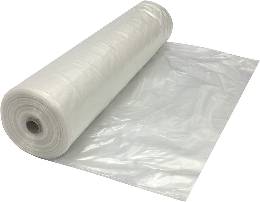 Clear Plastic Sheeting - 8 mil - Thick Plastic Sheeting, Heavy Duty Polyethylene Film, Drop Cloth Vapor Barrier