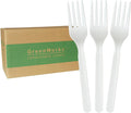 1000 Count 6" Compostable Forks, BPI Certified,Bulk Cutlery Utensils Fork
