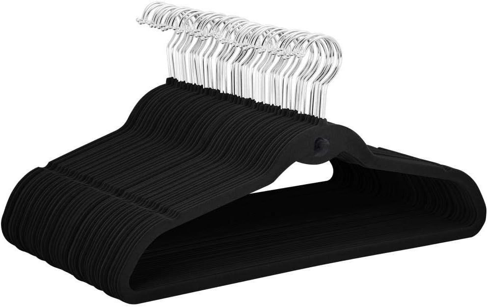 aheetech Velvet Hangers 100 Pack, Non-Slip Cascading Hangers, Swivel Hook | Slim Space-Saving Profile: The 0.2-inch