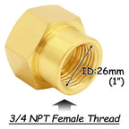 Uenede Brass 3/4" NPT Female to 1" NPT Female Reducer Adapter, 2PCS