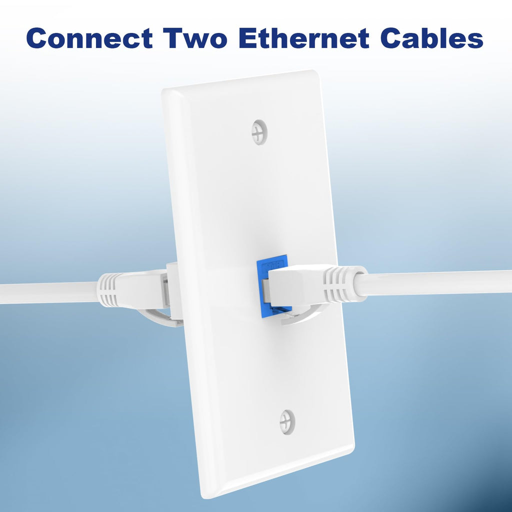VCE CAT6 Ethernet Wall Plate (UL Listed) Blue 10-Pack