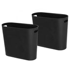 Small Trash Can Plastic Bathroom Wastebasket 3.2 Gallon Slim Garbage Container Bin with Handle for Home Kitchen