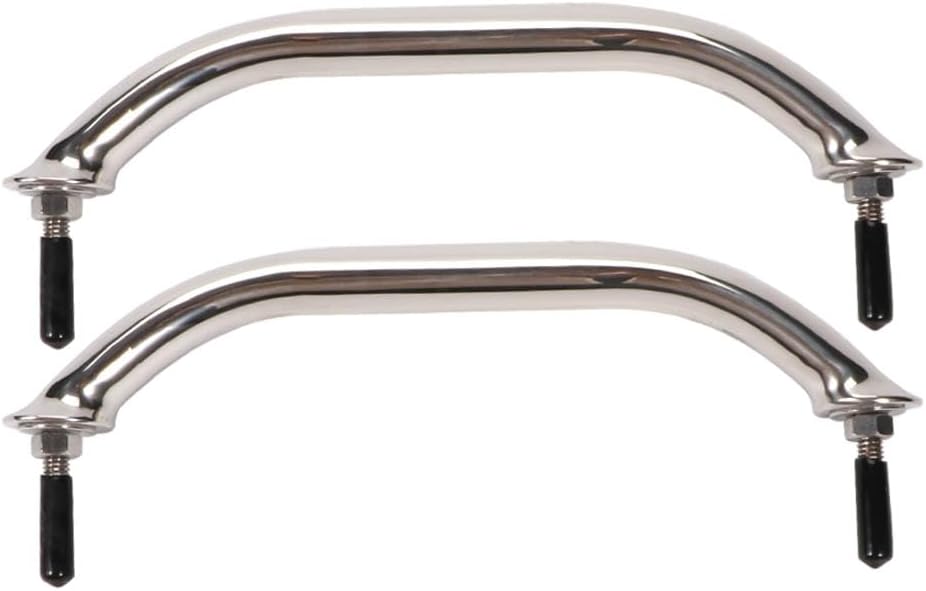 Boat Grab Bar 304 Stainless Steel Polished Grab Handle Handrail Hardware Multipurpose (2PCS) (9“ Silver)
