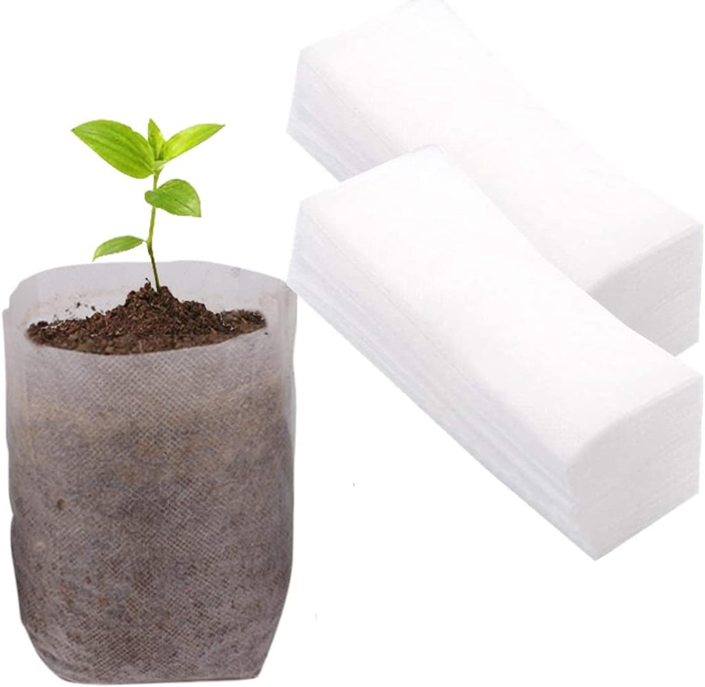 Plant Nursery Bags 5.5 * 6.3 inches 200PCS, Non-Woven Biodegradable Plant Grow Bags Fabric Seedling Starter Bags for