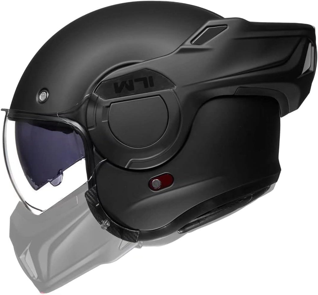 Vintage Full Face Modular Motorcycle Helmet for Adults Men ATV UTV Snowmobile with 180° Reversible Chin Guard DOT