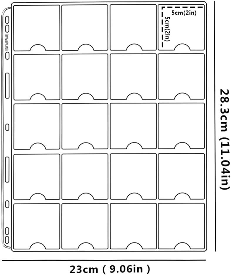 Coin Binder Sheets for 2" x 2" Coin Flips - 200 Pockets