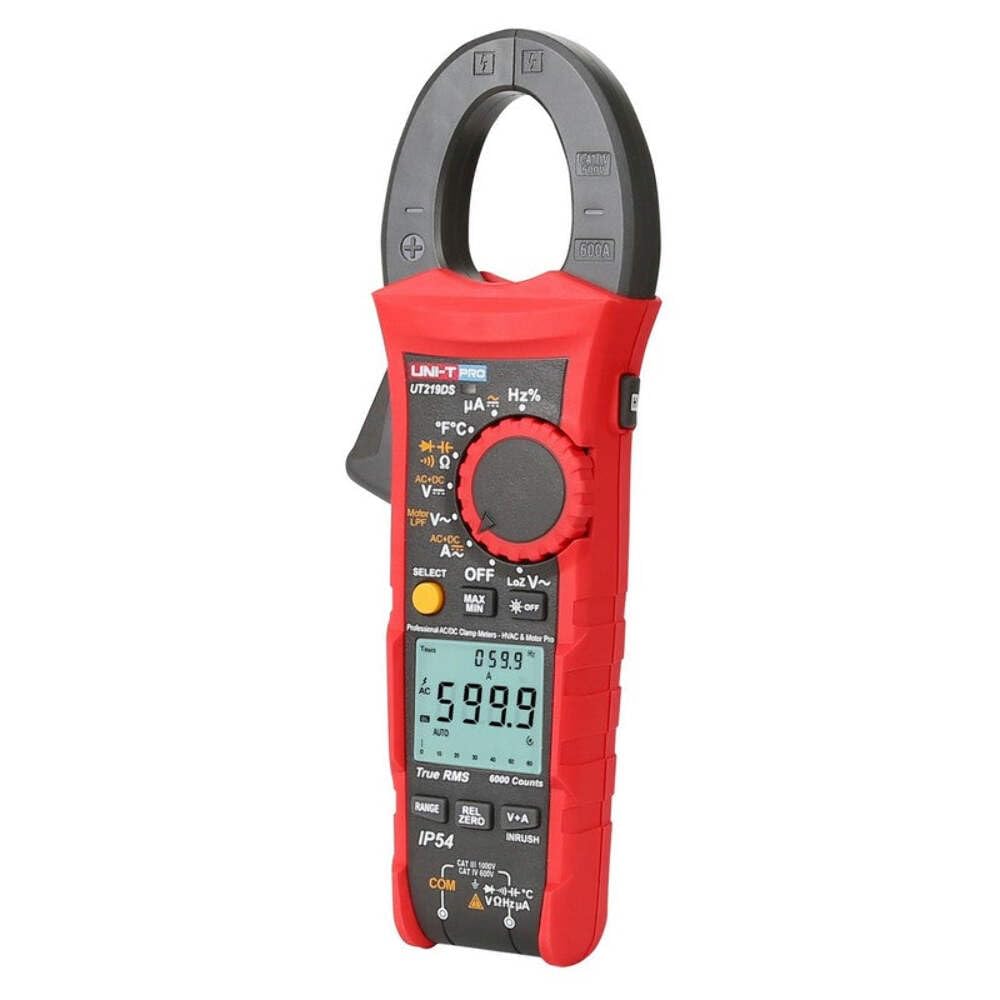 UNI-T UT219DS Professional Industrial Clamp Meter Dual-Display True RMS 1000A AC/DC IP54 6000 Counts AC/DC Voltage Measurement