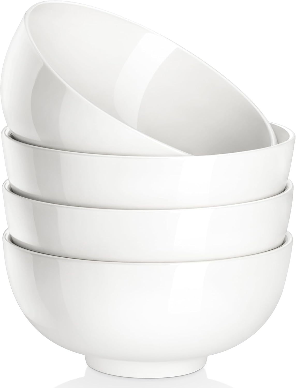 26 Oz White Ceramic Soup Bowls of 4, Cereal Bowls for Kitchen