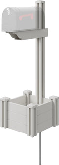 Zippity Majestic Mailbox Post w/Planter Box, White Vinyl DIY No Dig Kit | 1 Post + Planter Box, Mailbox Sold