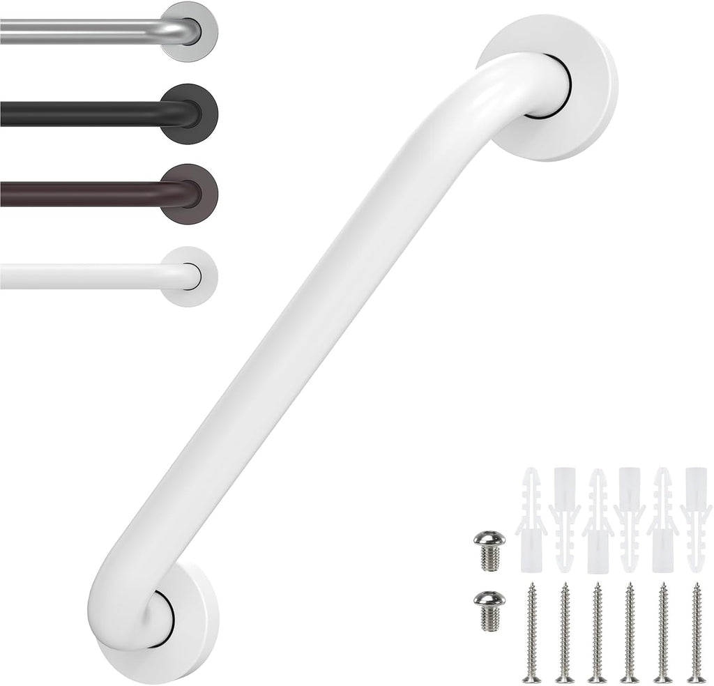 12 Inch Grab Bars for Wall White, Safety Shower Grab Bars for Seniors Elderly Handicapped, Handicap Grab Bars for