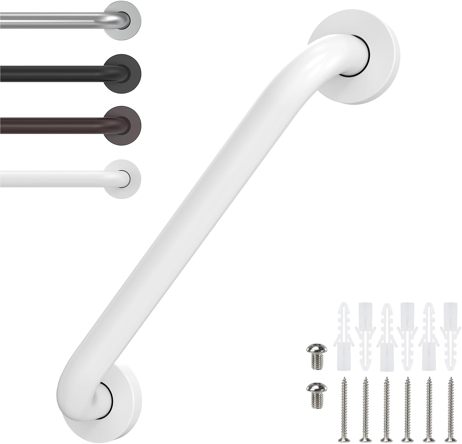 12 Inch Grab Bars for Wall White, Safety Shower Grab Bars for Seniors Elderly Handicapped, Handicap Grab Bars for