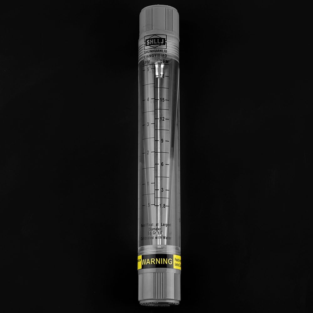Flow Meter, 0.5-5 GPM 1.8-18 LPM Tube Type Flow Meter for Gas Liquid Pipeline Flowmeter for Water Industrial Field