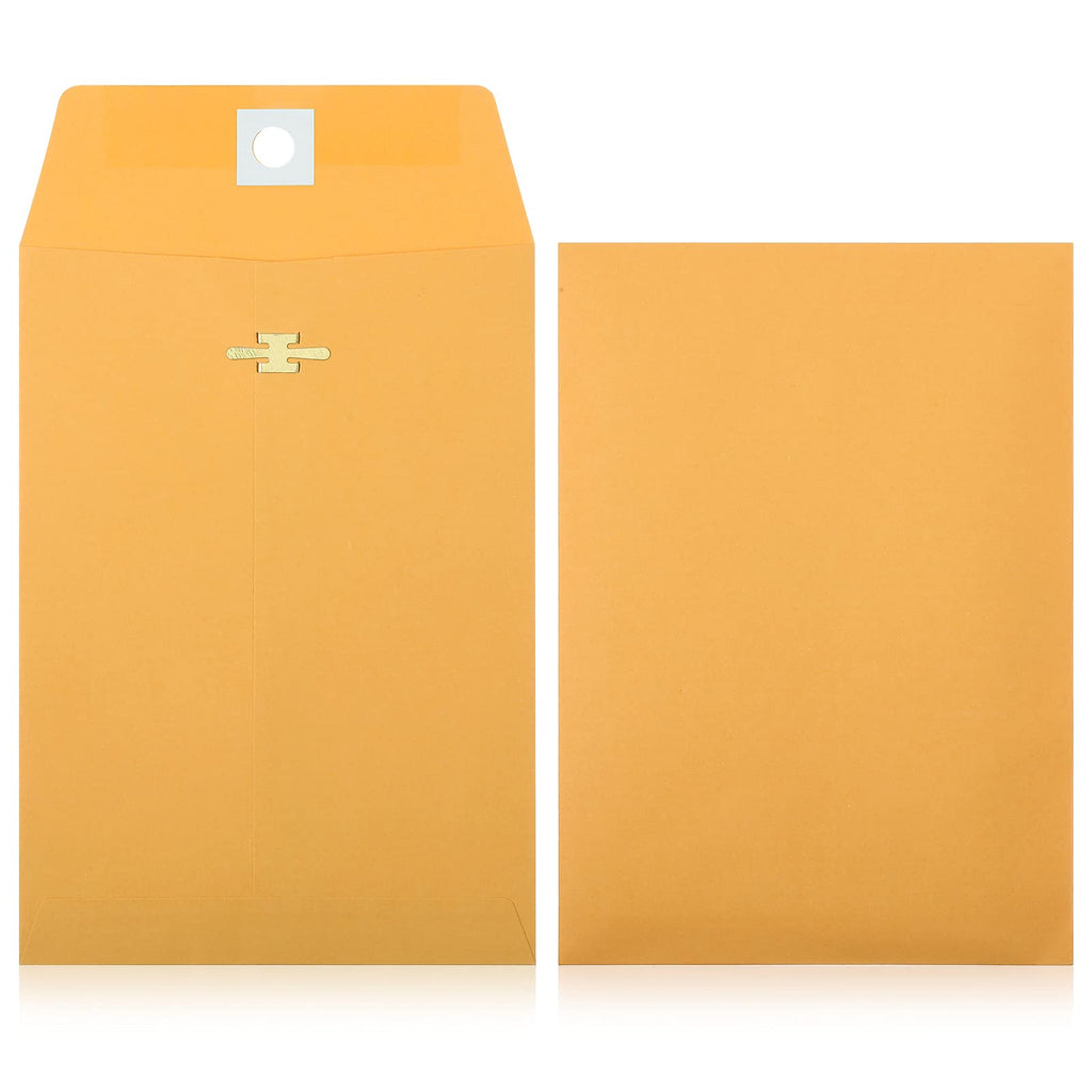 3 Sizes Manila Envelopes with Clasp, 100 Pack Kraft Clasp Envelopes