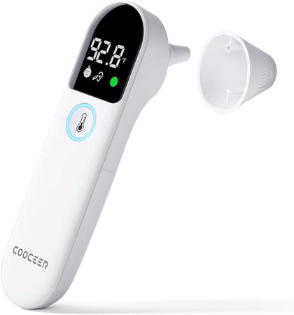 Digital Thermometer for Adults and Kids: Accurate Ear and Forehead Temperature Readings - Fever Alarm - Touchless