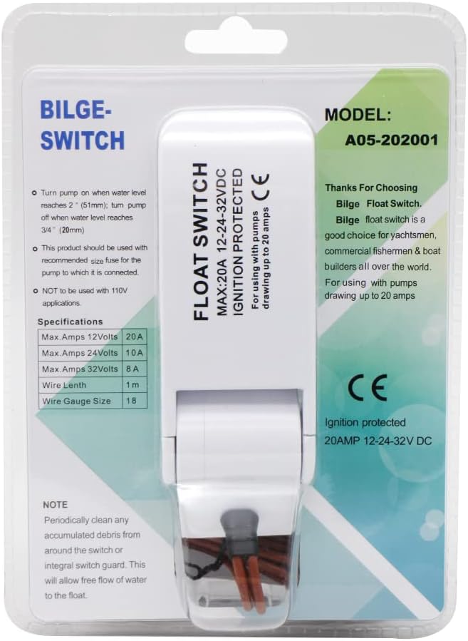 Automatic Bilge Pump Float Switch, DC 12V/24V/32V