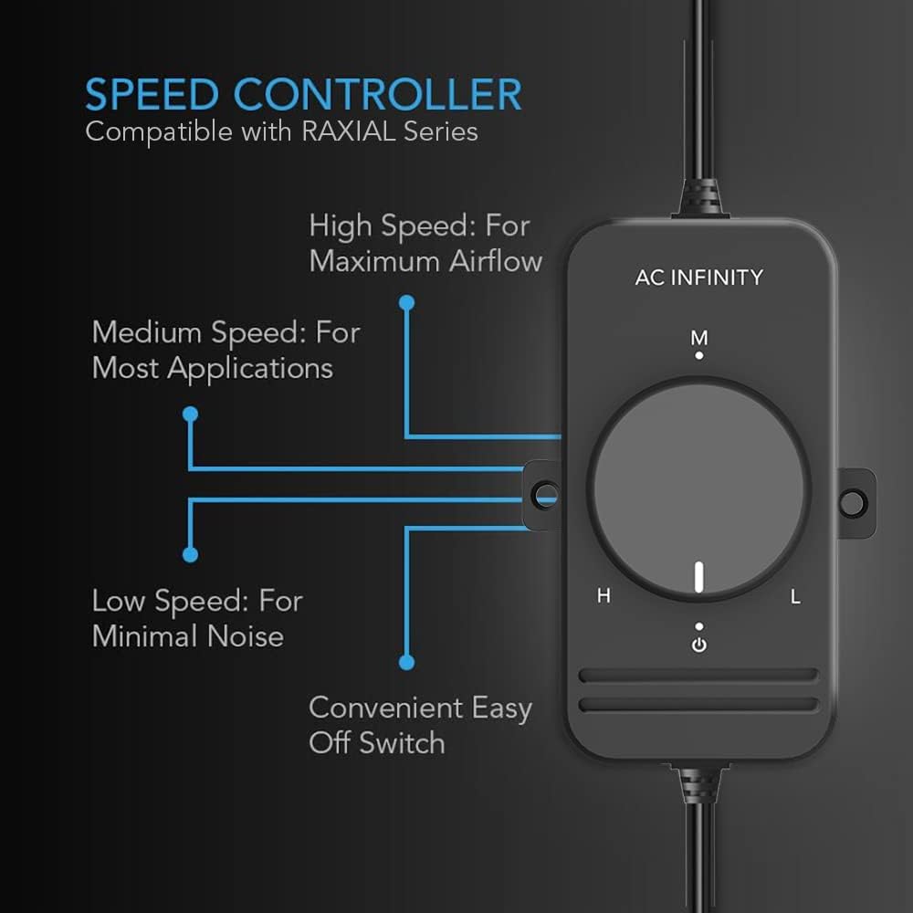 AC Infinity RAXIAL S4, Inline Booster Duct Fan 4” with Speed Controller