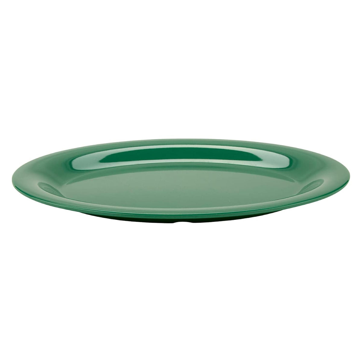 12" x 9" Green Oval Melamine Dinner Plate (Set of 12)