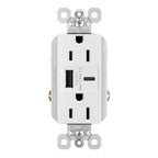 Legrand 15 Amp TR Spec Grade Outlet USB Type A/C White 1 Pack