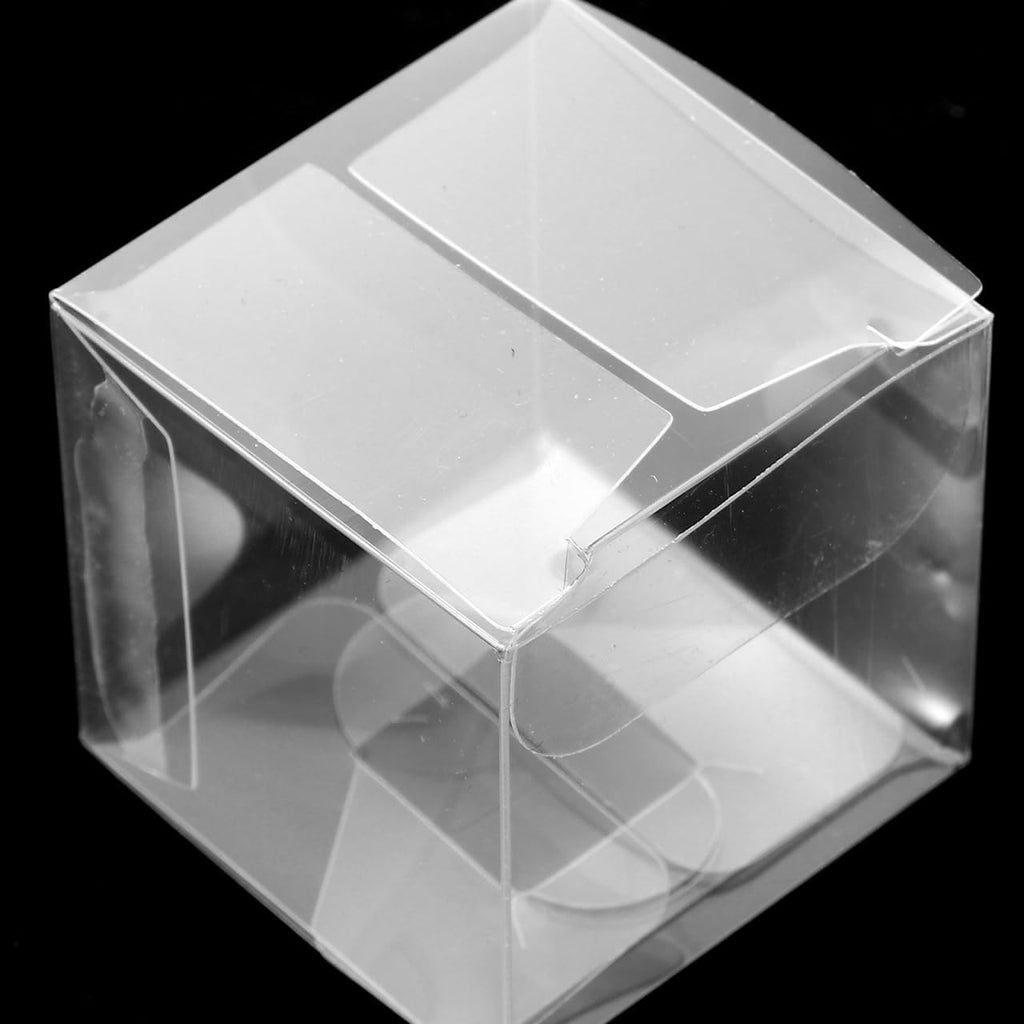 25 Pack Clear Plastic Packaging Boxes 1.57 Inch Square Transparent Candy Gift Boxes for Wedding Party Favor Storage