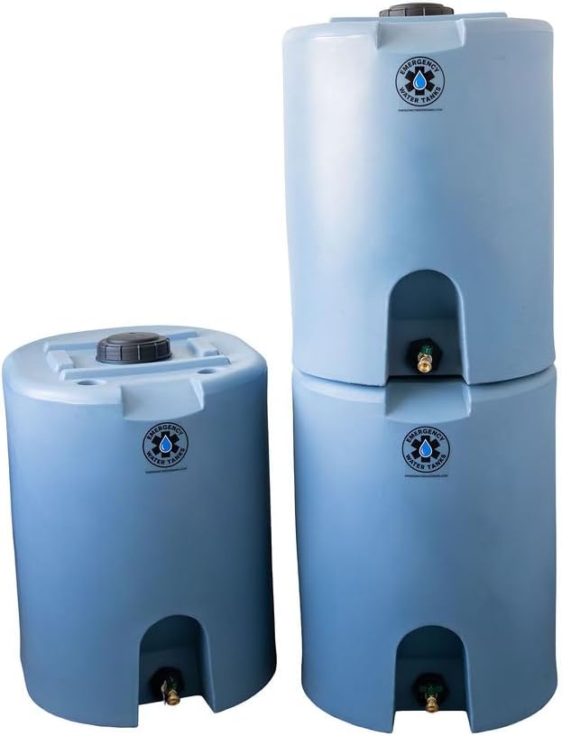 55 Gallon Stackable Emergency Water Storage Tank – Food Grade BPA-Free Water Container for Long-Term Home Preparedness
