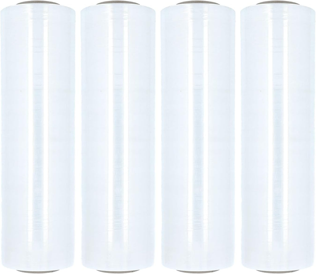 PSBM Cast Hand Plastic Stretch Wrap/Shrink Film 18" x 1000Ft 120 GA 4 Rolls | Heavy Duty up to 800% Ultimate Stretch