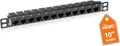 Tecmojo 12-Port Cat6 Patch Panel, 0.5U Rack Mount Modular Panel with Keystone Coupler, for 10" Server Rack & Network Cabinet, Gigabit Ethernet, Black