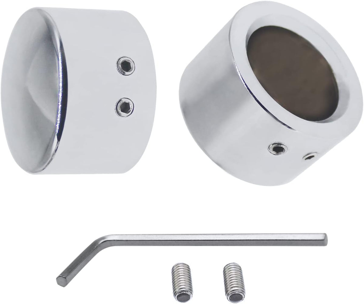 Front Axle Nut Cover Axle Caps for Softail Electra Road Glide Sportster (chrome)