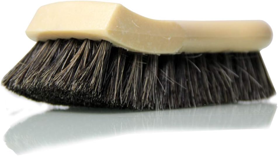 Long Bristle Horse Hair Leather Cleaning Brush - Leather Brush to Gently Clean Car Interiors, Furniture, Sneakers