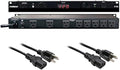 M-8Dx Merit X Series 8 Outlet Power Conditioner & Surge Protector with LED Voltmeter & Dual Lights Plus Hosa 18 Gauge