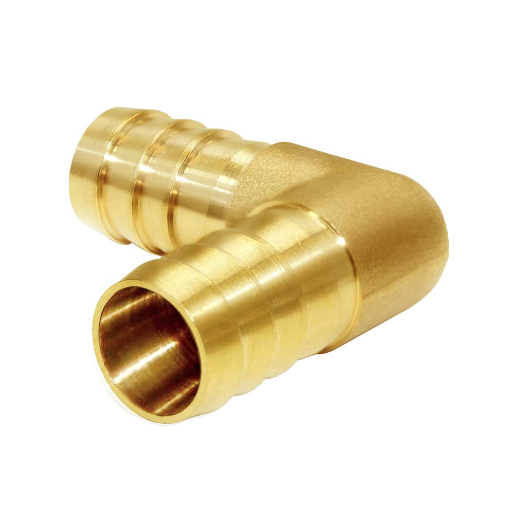 Joywayus 5PCS 1/2" Hose Barb Fitting Brass 90 Degree L Right Angle Elbow