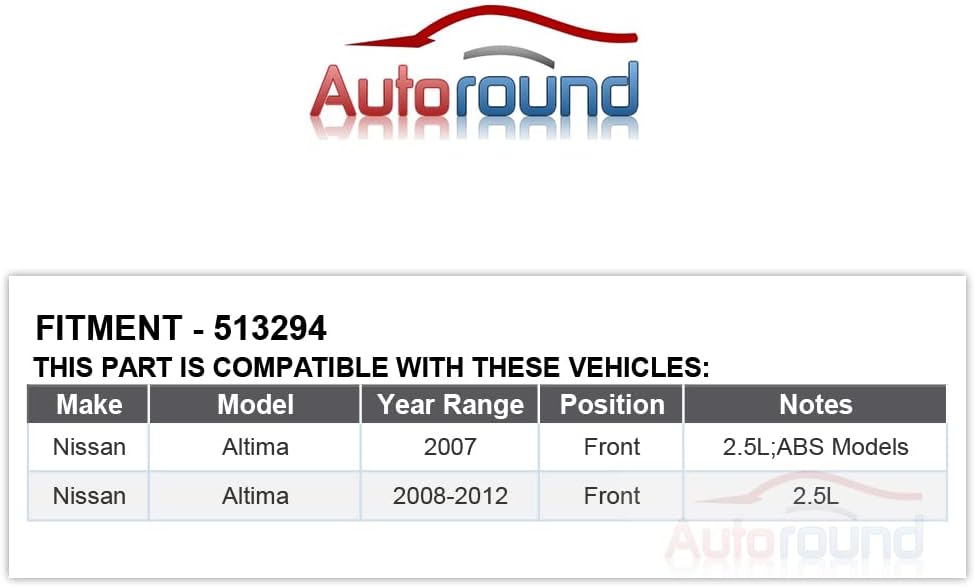 Autoround 513294 Front Wheel Hub Assembly Fit for 2007-2012 Nissan Altima