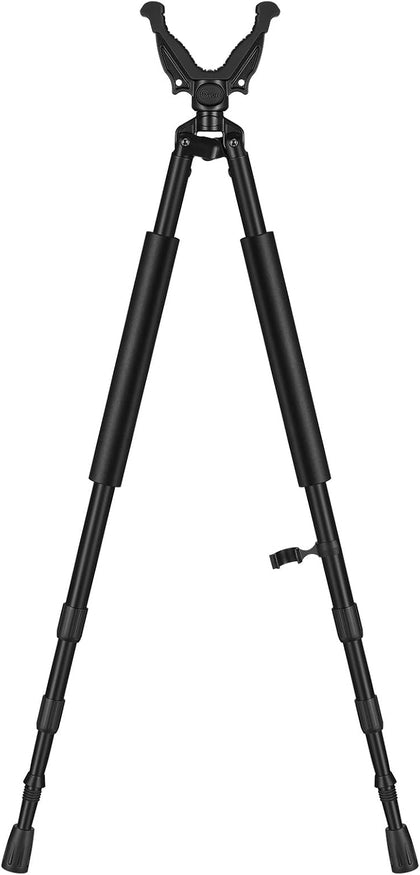 Shooting Bipod Hunting Stick Rifle Crossbow Rest, Twist Lock | 360° Rotatable V Yoke, Adjustable Aluminum