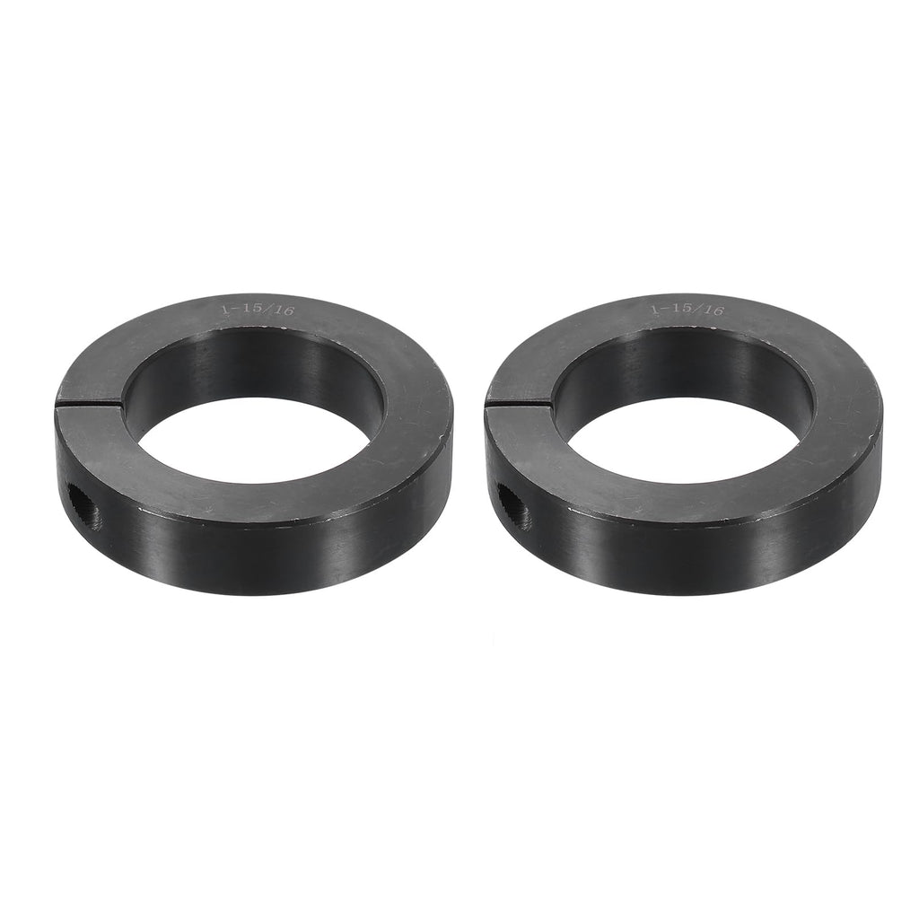 uxcell 2pcs Single Split Shaft Collar 1-15/16" Bore, Black Oxide Steel
